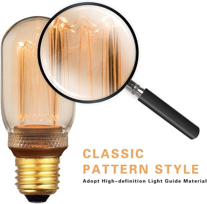 Decorative Light Bulb, Vintage Edison Small Bulb, Dimmable LED Short Tubular Bulb, 3.5W Low Lumen Eye-Caring Soft Dim Lighting for Mood(Not Daylight White), E26 Medium Base, Amber RN T45