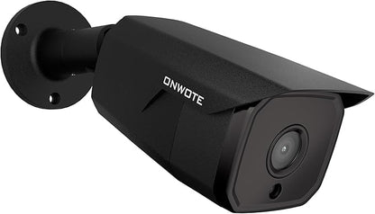 ONWOTE 4K 8MP PoE IP Security Camera, AI Human Vehicle Detection, 3840x2160 8 Megapixels, 134° FoV, Video Audio, Indoor Outdoor, Commercial Wired Camera for Business, Add-on to PoE NVR System (Black)