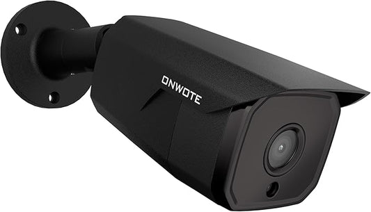 ONWOTE 4K 8MP PoE IP Security Camera, AI Human Vehicle Detection, 3840x2160 8 Megapixels, 134° FoV, Video Audio, Indoor Outdoor, Commercial Wired Camera for Business, Add-on to PoE NVR System (Black)
