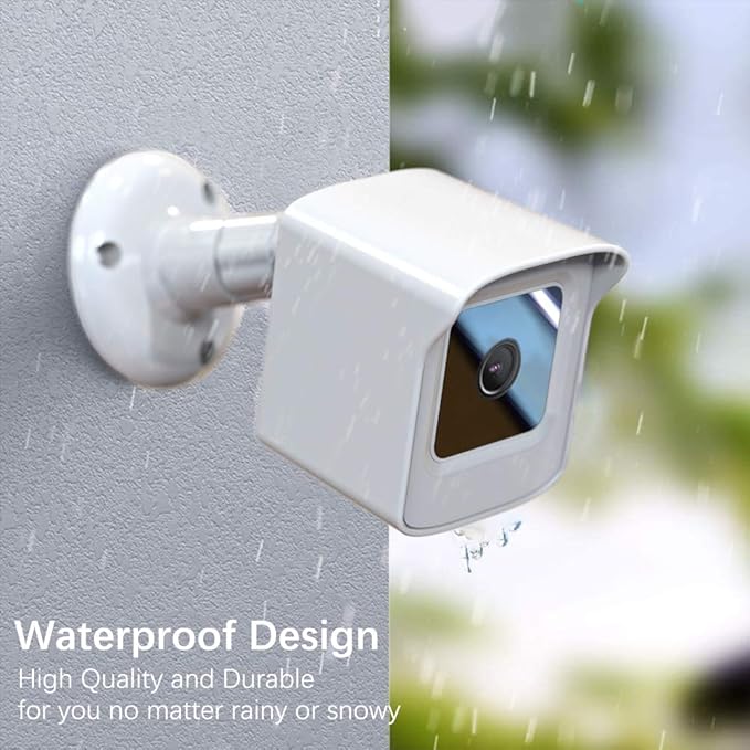 PEF Mount for All-New Wyze Cam V4 and V3, Weatherproof Protective Cover and 360 Degree Adjustable Wall Mount Solid Housing for Wyze V4 and V3 Outdoor Indoor Smart Home Camera System (White, 1 Pack)