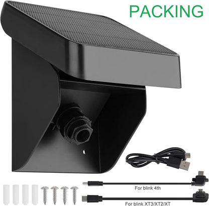 Uogw Solar Panel Charging Mount Compatible with Blink Outdoor 4 (4th Gen)/Blink Outdoor XT3/XT2/XT Camera,IP67 Weatherproof,Internal 3300mAh Battery Continuously for 365 Days-Upgrade Adjustment Angle