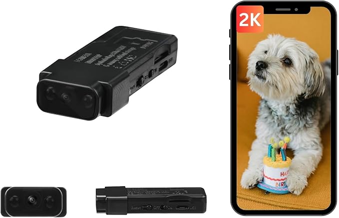 HiKam Small 2K WiFi Hidden Camera Slim Body, with Night Vision, App Control, Video-only