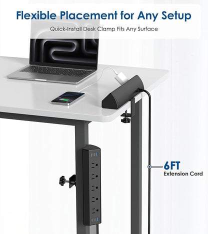 Jgstkcity Desk Clamp Power Strip USB C,40W Total Fast Charging Station,4 PD 20W USB C Ports,Desk Edge Mount Surge Protector,5 Outlets,Fit 1.96" Tabletop Edge,ETL Listed (Pack of 15)