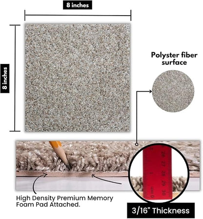 Smart Squares Easy Street Premium Made in The USA Carpet Tiles 18x18 Inch, Soft Padded, Seamless Appearance, Peel and Stick for Easy DIY Installation (815 Iron Frost, Sample (8” x 8”))