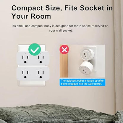 Ewelink 16a WiFi Smart Plug, App Remote Control Timer Outlet Power Socket with 2.4Ghz Transmitter, 2-in-1 Compact Design, Compatible with Alexa,Google Home, SmartThings
