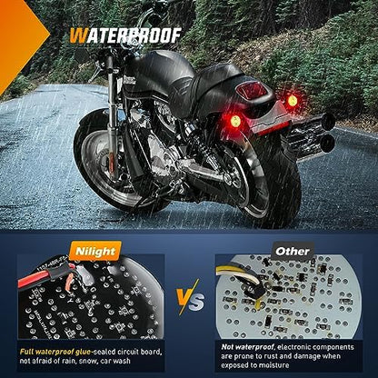 Nilight LED Turn Signal Rear Brake Running Lights for Harley Davidson Dyna