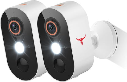 1080p Wireless Security Camera with AI Human Detection, Night Vision, 2-Way Talk, Cloud Storage, 2.4G WiFi, Battery Camera for Home Security (2 Pack)