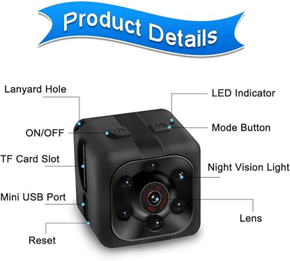 Mini Spy Camera, 1080P HD Mini Spy Camera with Audio and Video Recording, Night Vision, Motion Detective - No Wi-Fi Need