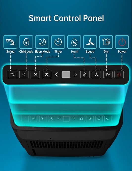 4500 Sq.Ft Dehumidifier with Drain Hose 80 Pint, for Basement, Bathroom, Bedroom, Home, Automatic Defrosting, Intelligent Humidity Control with 24HR Timer, Smart Quiet Dehumidifiers, Black