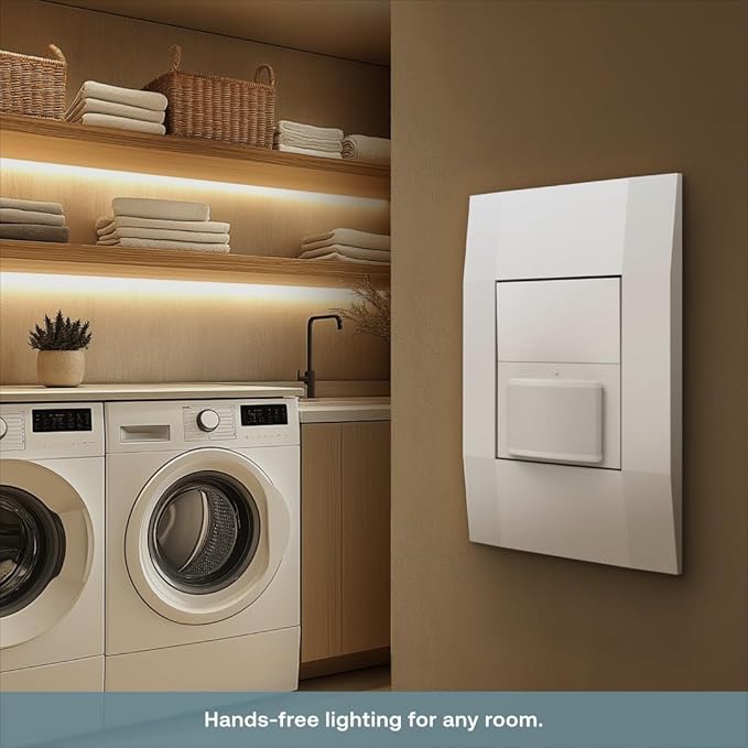 Simple Motion Sensor Switch by Deako, Automatic Timer, Occupancy and Vacancy Modes, Auto On and Off, Single Pole, Neutral Wire Required, White