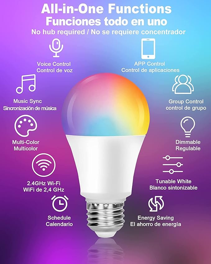 OHLUX GU24 Smart Light Bulbs and 7w Smart Bulbs Bundle Package