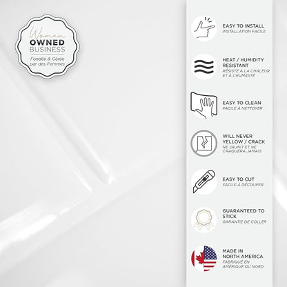 Smart Tiles Peel and Stick backsplash, Subway Pure White, 10.95"x9.7" | Pack of 10 (6.3 sq ft), Glossy, Heat/Moisture Resistant, Low VOC, Kitchen/Bathroom, Renter Friendly, Made in Canada