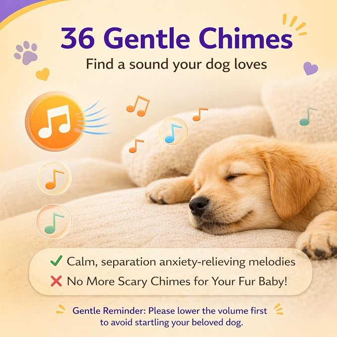 ChunHee Bells for Dog Training to Go Outside - Dog Door Bell with 36 Custom Sounds | Bell for Dogs to Ring to Go Potty | 5 Adjustable Volume(0-115dB) | Teach Puppies to Signal to Go Outside