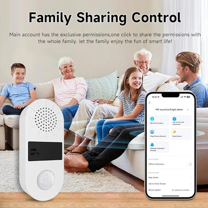 Tuya Sound & Strobe Light Alarm Smart PIR Motion Detector Alert with 130db Sound Security Siren Light 4 Alarm Modes Home Security System Compatible with Alexa/Google Assistant (1)