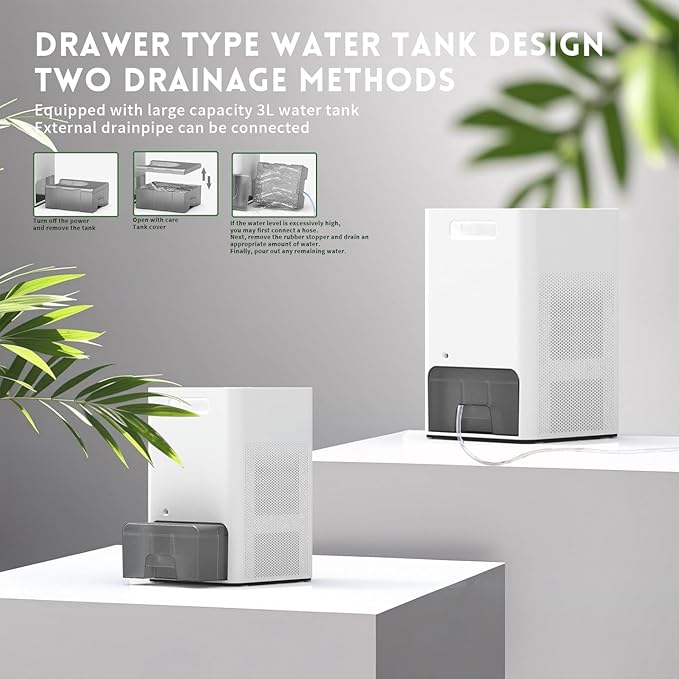 HD022 Rotary Dehumidifier for Bedroom Ultra Quiet Small Portable Air Purifier with Dehumidifiers for Basement Home Bathroom RV Dehumidifiers with Washable Filter Humidity Display Timer Mode