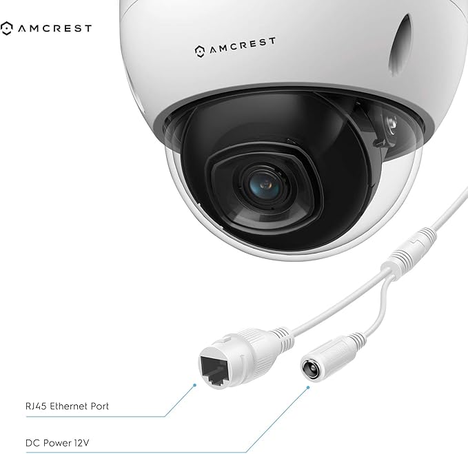 Amcrest 5MP Security Camera System, 4K 8CH PoE NVR, (4) x 5-Megapixel 2.8mm Wide Lens Weatherproof Metal Vandal Dome PoE IP Cameras, Pre-Installed 2TB Hard Drive, NV4108E-IP5M-D1188EW4-2TB (White)