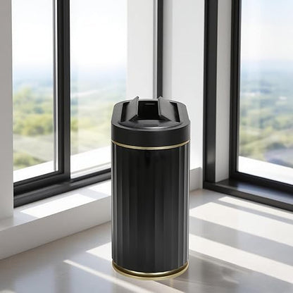 SYNCVIBE Bathroom Trash Can with Lid Butterfly 2 Gallon Sensor Trash can, IPX5 Waterproof Garbage Can, Automatic Slim Trash Bin, Under-Counter Wastebasket Bathroom Decor for Kitchen, Black Gold