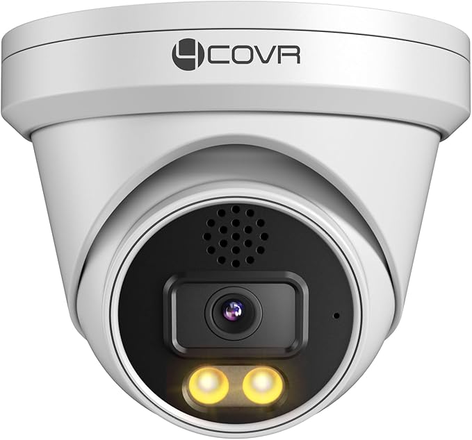 4COVR 4K PoE Dome Camera with Spotlight Color Night Vision, 8MP Wired Surveillance IP Security Camera Outdoor, Smart AI Human/Vehicle Detection, Two-Way Talk, Up to 256GB microSD Card, LY97KA8MA