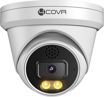 4COVR 4K PoE Dome Camera with Spotlight Color Night Vision, 8MP Wired Surveillance IP Security Camera Outdoor, Smart AI Human/Vehicle Detection, Two-Way Talk, Up to 256GB microSD Card, LY97KA8MA