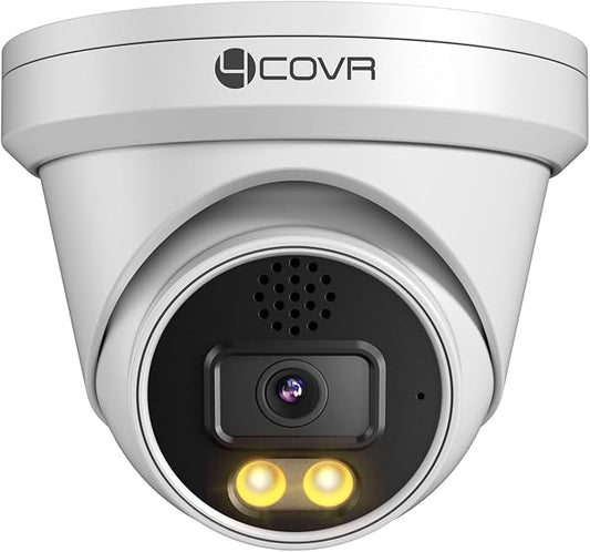 4COVR 4K PoE Dome Camera with Spotlight Color Night Vision, 8MP Wired Surveillance IP Security Camera Outdoor, Smart AI Human/Vehicle Detection, Two-Way Talk, Up to 256GB microSD Card, LY97KA8MA