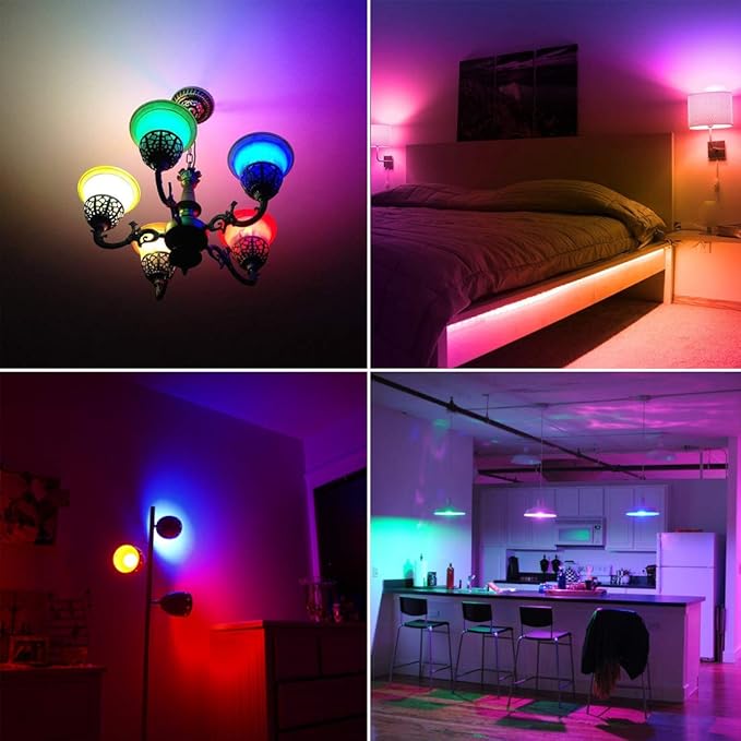 Yangcsl LED Light Bulbs 40W Equivalent, RGB Color Changing Light Bulb with Remote Control, E26 Base, Pack of 6