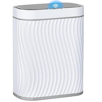 Ogikey Bathroom Small Trash Can with Automatic Touchless Lid, 2.6 Gallon Smart Garbage Can Narrow Waterproof Trash Bin for Bedroom, Office, Living Room
