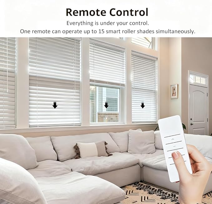 DC24V Motorized Blinds Kit, 45mm Smart Blind Motor for Awning & Roller Shade, Brushless Electric Rollers Motor with Remote, Convert Blinds to Motorized (20 N.m for Φ63mm（2-1/2"") Groove Tube