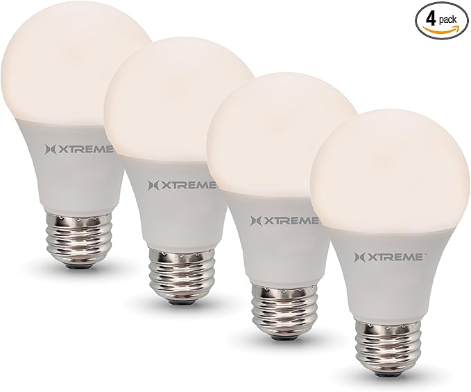 Xtreme 4 Pack Smart Wi-Fi Dimmable Warm White LED Light Bulb, A19, E26, Mobile App Control