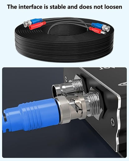 OOSSXX Video Power Cable BNC Extension All-in-One Cables for CCTV Security Cameras, Outdoor Wired Surveillance Camera DVR System