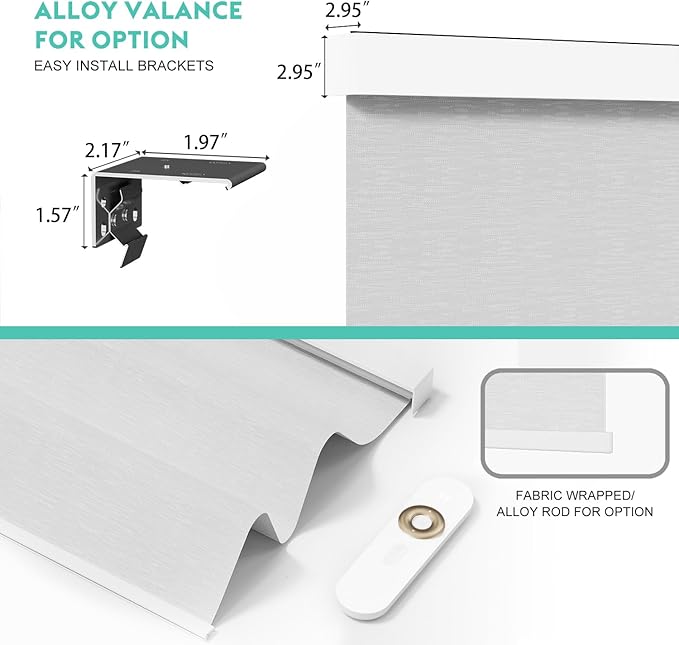 Motorized Blinds with Remote, Blackout Smart Automatic Electric Blinds for Windows Compatible with Alexa Homekit, Cordless Indoor Motorized Roller Shades with Custom Size（Moonbeam Lace）
