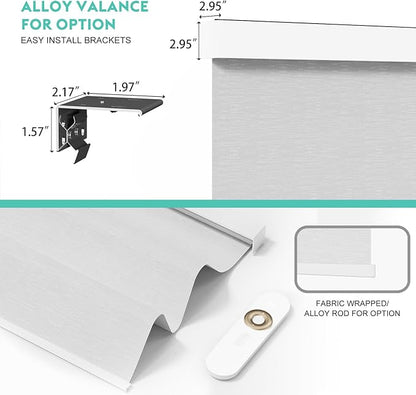 Motorized Blinds with Remote, Blackout Smart Automatic Electric Blinds for Windows Compatible with Alexa Homekit, Cordless Indoor Motorized Roller Shades with Custom Size（Moonbeam Lace）