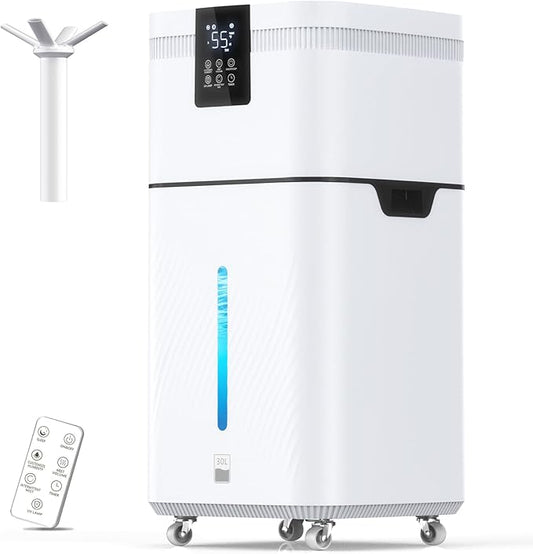 30L/7.93Gal Humidifier Large Room 4200 ft², Supersized Cool Mist, 120H Quiet Humidifiers for Bedroom, 3000mL/h Mist Output, Touch/Remote Control, Humidifiers for Home, Whole House, Plant, White