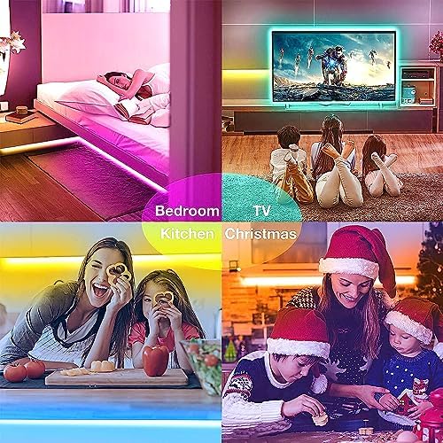 hyrion Smart LED Strip Lights 100ft WiFi, RGB Color Changing Lights Work with Alexa and Google Assistant, 16 Million Colors with App Control and Voice Control Led Lights for Bedroom, Room Decor