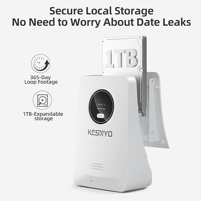 Solar Security Cameras Wireless Outdoor, 4MP Solar Powered, 8 Cam kit, Color Night Vision, 360° PTZ, 1TB HDD Local Recording, No Monthly Fees