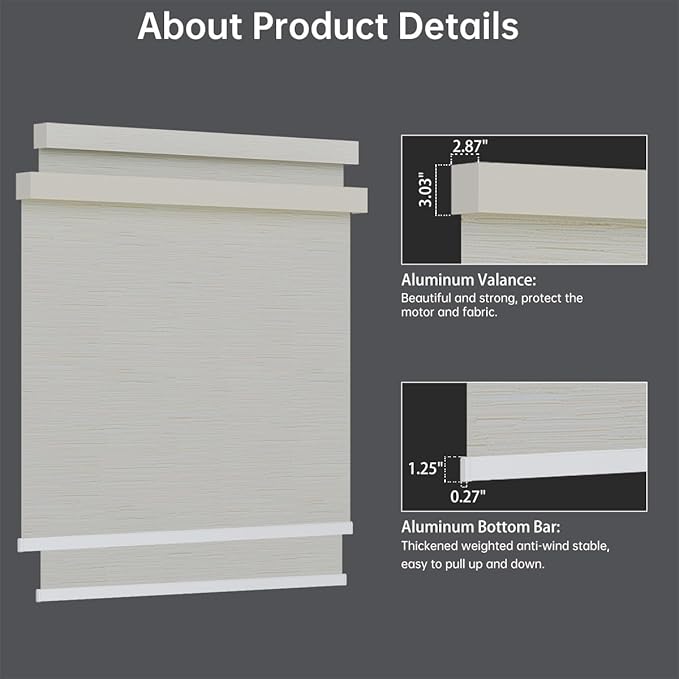 Motorized Blinds with Remote, Blackout Smart Blinds for Windows Automatic Shades Compatible with Alexa, Motorized Shades Customized for Bedroom Home Office (Blackout-Jacquard Beige)