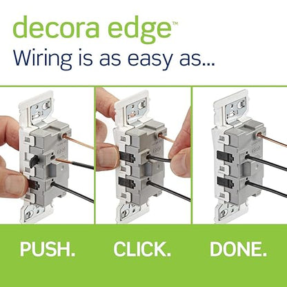 Leviton Lever Edge 15 Amp Single Pole Rocker Switch,E5601-MW,White,(Pack of 40)