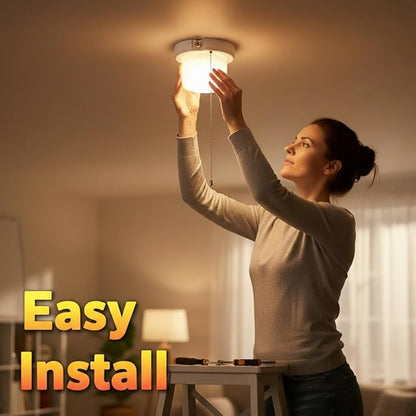CRIOO GU24 LED Light Bulb with Lampshade, UL Listed, 9W 60W Equiv, 2700K, 800LM, 2 Prong Twist Lock for Kitchen Closet