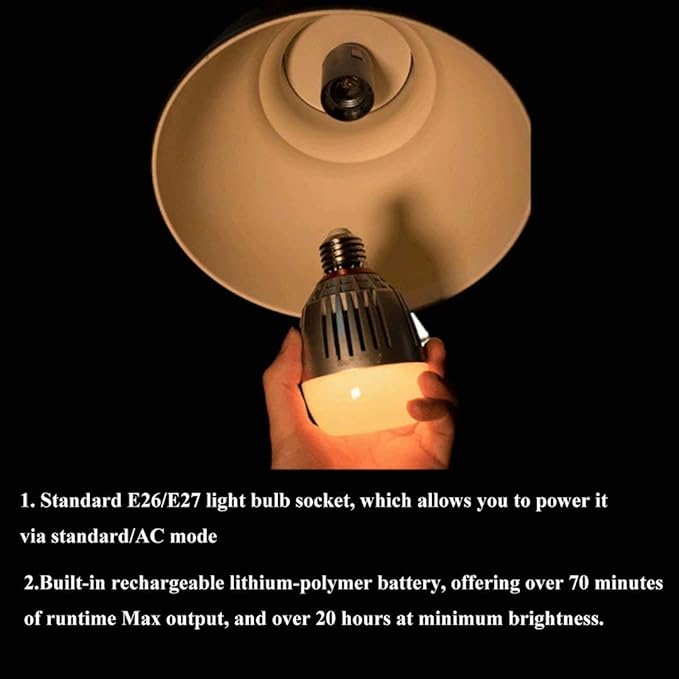 Aputure Accent B7C 7W RGBWW LED Bulb Color Temperature 2000K-10000K,TLCI 96+ CRI 95+,CCT/HSI/FX Mode,Built-in Battery and E26/E27 Socket,Support App Control