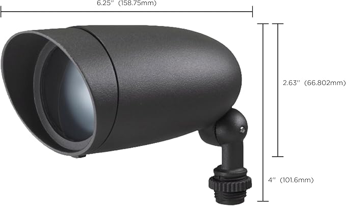 Nuvo Lighting 62/1203 LED Landscape Flood Fixture, Dark Gray, 9W, 120V, 3000 Kelvin Temp, 900 Lumens Output, 50000 Average Rated Hours, Circular LED Module Bulb, Rugged Construction 6.25 in | 900 lumens, Integrated 3000K LED, 50,000-hour life, Adjustab...