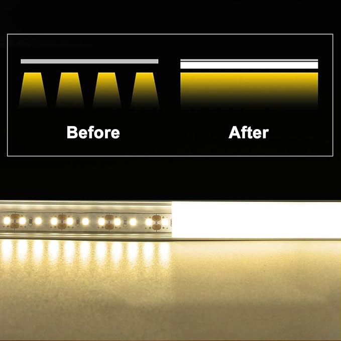 VST 10pack 3.3ft LED Channel, V Shape Led Diffuser Channel, LED Aluminum Channel System with Milky Cover, End Caps and Mounting Clips, Aluminum Profile for LED Strip Light Very Easy Installation
