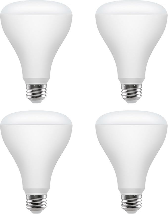 Sylvania QuickSync RGBW/Selectable White BR30 LED Light Bulb with Remote Control, No App/WiFi Required, 8.5W = 65W, Dimmable, 90 CRI, Medium Base, Frosted Finish - 4 Pack (45049)