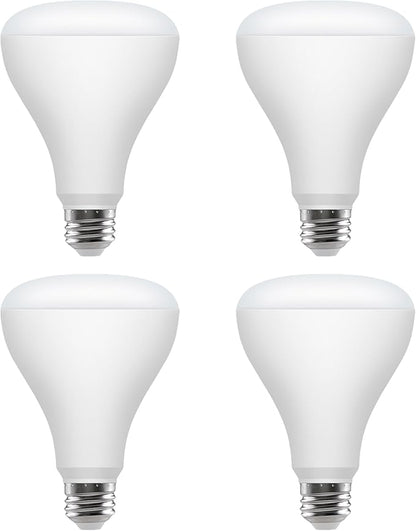 Sylvania QuickSync RGBW/Selectable White BR30 LED Light Bulb with Remote Control, No App/WiFi Required, 8.5W = 65W, Dimmable, 90 CRI, Medium Base, Frosted Finish - 4 Pack (45049)