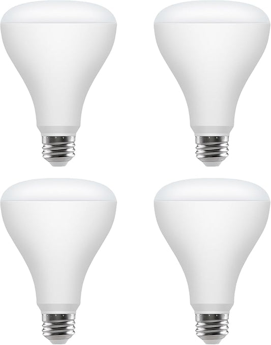 Sylvania QuickSync RGBW/Selectable White BR30 LED Light Bulb with Remote Control, No App/WiFi Required, 8.5W = 65W, Dimmable, 90 CRI, Medium Base, Frosted Finish - 4 Pack (45049)