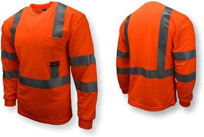 Radians ST21-3POS-2X Class 3 Max-Dri Moisture Wicking Mesh Long Sleeve Safety T-Shirt, 2X-Large, Orange