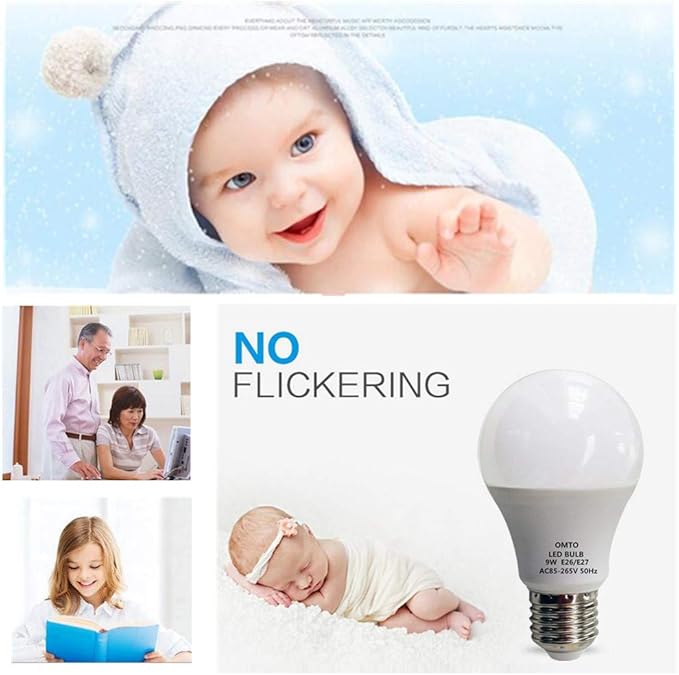 E26/E27 A19 LED Frosted Light Bulb 9W (60W Equivalent) White (6000K) 85-265V (White, 5pcs)