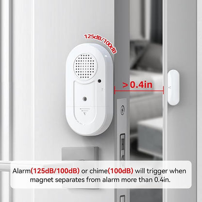Sanjie Door Window Alarm Sensors, 3 Pack, 125dB, Volume Control | 125dB wireless sensors alert when doors or windows open, with adjustable volume, easy installation and long battery life