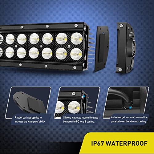 Nilight - 71014C-A 42" 240W Spot Flood Combo High Power LED Driving Lamp LED Light Bar Off Road Fog Driving Work Lights for SUV Boat Jeep Lamp