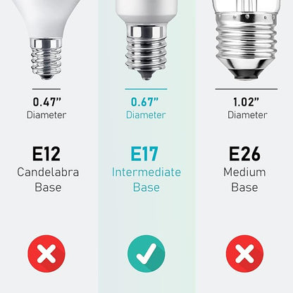 Maelsrlg E17 Intermediate Base LED Bulb, 6W (60 Watt Equivalent) G14 Globe Ceiling Fan Light Bulbs, Cool White 4000K, 600 Lumens, Non-Dimmable, Pack of 6
