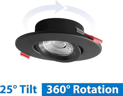 DGC 4-inch Black Selectable Canless Adjustable Gimbal LED Recessed Downlight (DGC43120SRDBK)