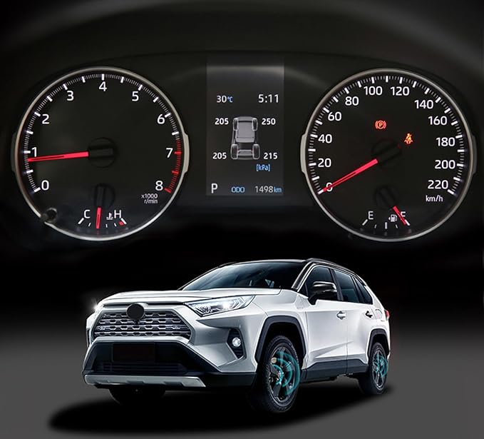 HIGH FLYING for Toyota Rav4 2019-2025 Smart Car TPMS Tyre Pressure Monitoring System Digital LCD Dash Board Display Auto Security Alarm